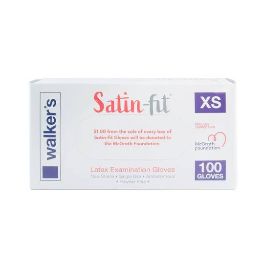 SATIN FIT / PURE FIT LATEX GLOVES POWDER FREE BOX 100